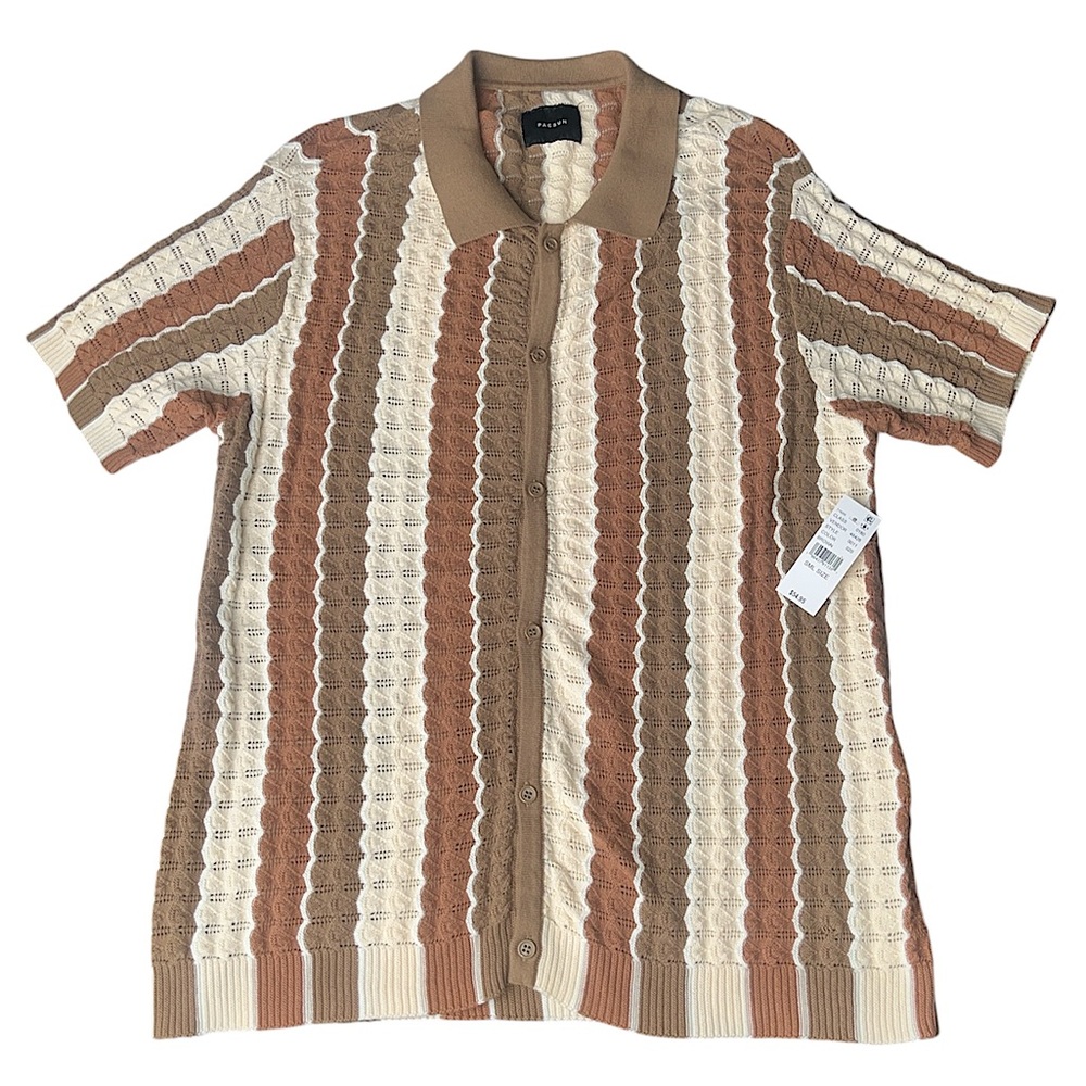 NWT PacSun 100% Cotton Collared Short Sleeve Woven Button Up Breathable Summer S